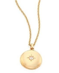 Astley Clarke Cosmos Small Diamond 14k Yellow Gold Locket Necklace