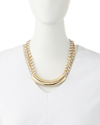 Lydell NYC Crescent Bar Multi Chain Statet Necklace