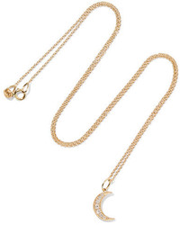 Andrea Fohrman Crescent Moon 18 Karat Gold Diamond Necklace One Size