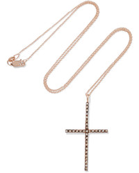 Ileana Makri Cross 18 Karat Rose Gold Diamond Necklace