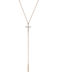 Lana Crossary 14k Rose Gold Necklace With Diamonds