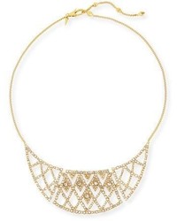 Alexis Bittar Crystal Encrusted Bib Necklace Golden
