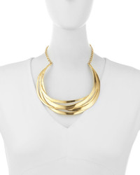 Kenneth Jay Lane Cutout Golden Collar Necklace