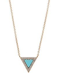 Diane Kordas Diamond Turquoise Rose Gold Necklace