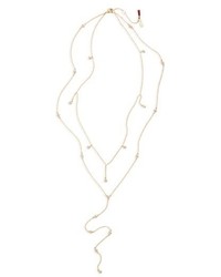 Shashi Diana Pave Double Row Y Necklace