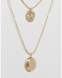 Pieces Double Layer Coin Locket Necklace