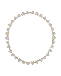 Sydney Evan Eternity Heart 14 Karat Yellow And White Gold Diamond Necklace