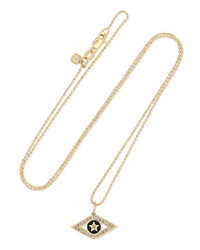 Sydney Evan Evil Eye 14 Karat Gold Enamel And Diamond Necklace