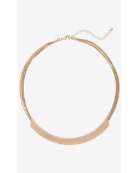 Express Curved Bar Collar Necklace With Snake Chain