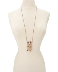 Forever 21 Faux Stone Fringed Necklace