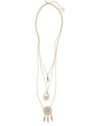 Topshop Feather Multistrand Necklace