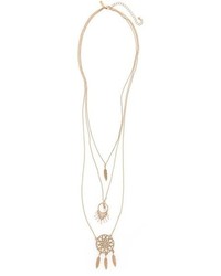 Topshop Feather Multistrand Necklace
