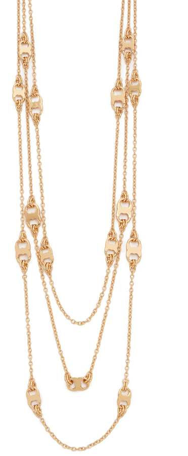 Tory Burch Gemini Link Multi Strand Necklace, $250  | Lookastic