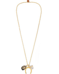 Sirconstance Get Lucky Gold Plated Jasper And Crystal Necklace