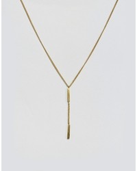 Made Gold Bar Lariat Necklace