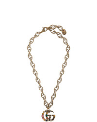 Gucci Gold Crystal Marmont Necklace