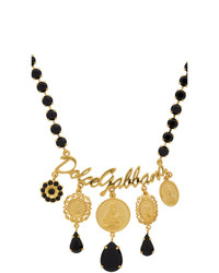 Dolce And Gabbana Gold Logo And Charms Necklace