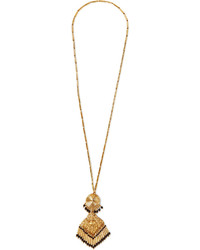 Etro Gold Plated Crystal Necklace One Size