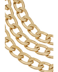 Kenneth Jay Lane Gold Plated Multi Strand Chain Necklace