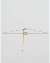 Asos Gold Plated Sterling Silver Filigree Disc Choker Necklace