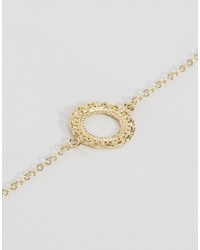 Asos Gold Plated Sterling Silver Filigree Disc Choker Necklace