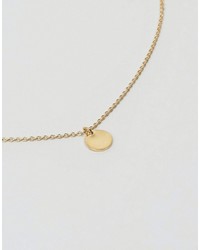 Asos Gold Plated Sterling Silver Mini Disc Choker Necklace