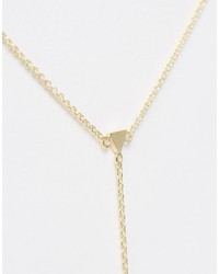 Asos Gold Plated Sterling Silver Triangle Spike Y Necklace
