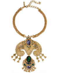 Oscar de la Renta Gold Plated Swarovski Crystal Necklace One Size