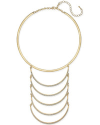 Bar III Gold Tone Crystal Layer Collar Necklace Only At Macys