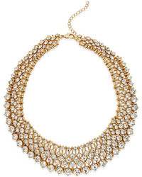 ABS by Allen Schwartz Gold Tone Crystal Mesh Collar Necklace