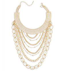 Thalia Sodi Gold Tone Multichain Layer Choker Necklace