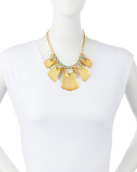 Alexis Bittar Golden Lucite Crystal Statet Collar Necklace