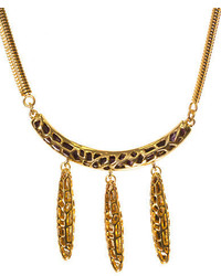 Kara Ross Goldtone Arc Pendant Necklace With Dangling Spikes