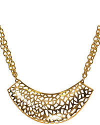 Kara Ross Goldtone Multi Chain Necklace With Crescent Pendant