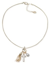 Guess Necklace Gold Tone Charm Necklace