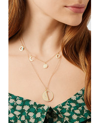 Andrea Fohrman Half Moon Phase 14 Karat Gold Diamond Necklace One Size