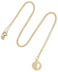 Andrea Fohrman Half Moon Phase 18 Karat Gold Diamond Necklace