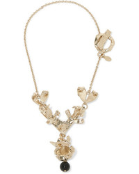 Valentino Hammered Gold Tone Necklace