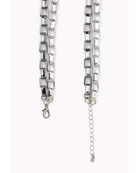 Forever 21 Heavy Metal Colorblocked Box Chain Necklace