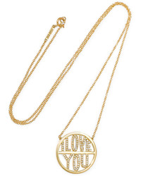 Jennifer Meyer I Love You 18 Karat Gold Diamond Necklace One Size