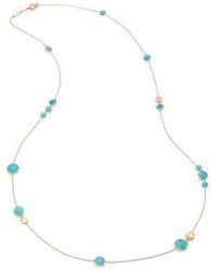 Marco Bicego Jaipur Resort Turquoise 18k Yellow Gold Station Necklace