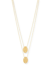 Jennifer Zeuner Jewelry Jennifer Zeuner Double Oval Disc Personalized Necklace