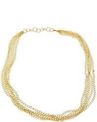 Jokara Gold Multi Chain Necklace Base Metal