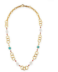 Stephanie Kantis Joy Gold Plated Turquoise Chain Necklace 42l