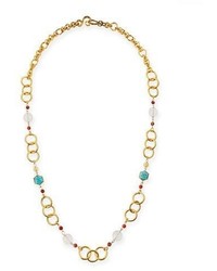 Stephanie Kantis Joy Gold Plated Turquoise Chain Necklace 42l