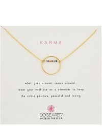 Dogeared Karma Smooth Open Circle W Multicolored Seed Bead Bar Necklace Necklace
