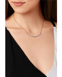 Anita Ko Large Crescent 18 Karat Rose Gold Diamond Necklace One Size