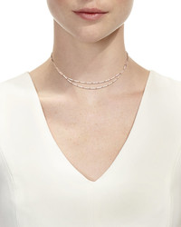 Lana Layered Double Bar Diamond Necklace In 14k Rose Gold