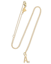 Alison Lou Letter 14 Karat Gold Diamond Necklace