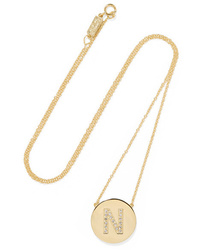 Jennifer Meyer Letter 18 Karat Gold Diamond Necklace